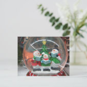 Snowman Globe Postkarte (Stehend Vorderseite)