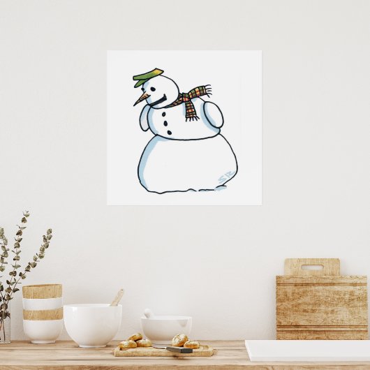 Snowman Gloss Poster (Küche)