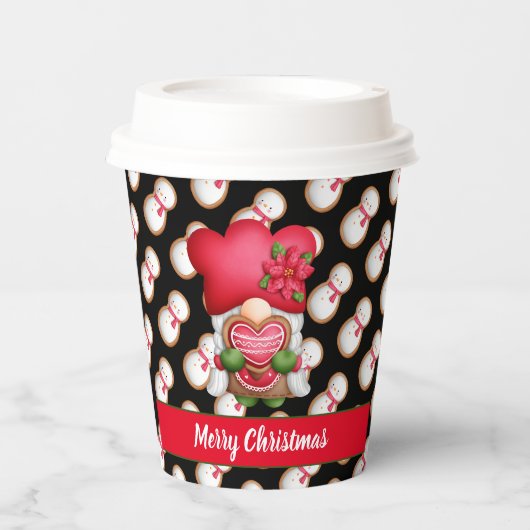 Snowman Gnome Anpassen von Farbe und Text Pappbecher (Vorderseite)