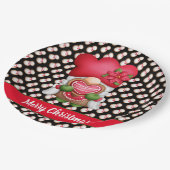 Snowman Gnome Anpassen von Farbe und Text Pappteller (Schrägansicht)