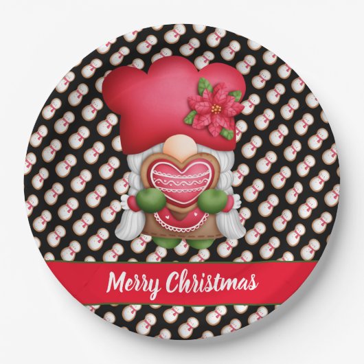 Snowman Gnome Anpassen von Farbe und Text Pappteller (Vorderseite)