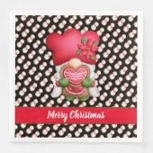 Snowman Gnome Anpassen von Farbe und Text Serviette (Vorderseite)