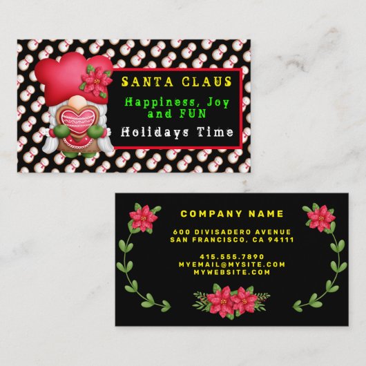 Snowman Gnome Anpassen von Farbe und Text Visitenkarte (Vorne/Hinten)