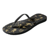 Snowman Gold & Black Snow Flip Flops Badesandalen (Schrägansicht)