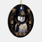 Snowman Gold Blume Ornament (Rechts)