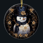 Snowman Gold Blume Ornament<br><div class="desc">Schöne Snowman Gold Blume Ornament</div>
