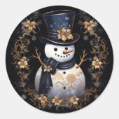 Snowman Gold Blume Sticker (Vorderseite)