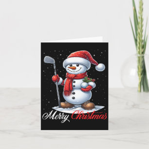 Snowman Golf Frohe Weihnachtsschneekinder Mädchen  Karte