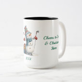 Snowman Golfer Holiday Tasse (VorderseiteRechts)