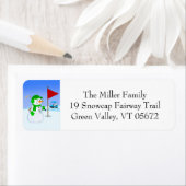 Snowman Golfer Return Address Label (Insitu)