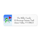 Snowman Golfer Return Address Label (Vorne)