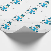 Snowman Golfer Saisonale Swing Wrapping Paper Geschenkpapier (Ecke)