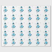 Snowman Golfer Saisonale Swing Wrapping Paper Geschenkpapier (Flach)