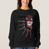 Snowman Gram Candy Cane Karierte Weihnachten Sweatshirt (Vorderseite)