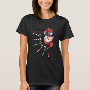 Snowman Gram Candy Cane Karierte Weihnachten T-Shirt