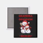 Snowman Grandma And Grandson A Bond That Can't Be  Magnet (Vorderseite/Rückseite)