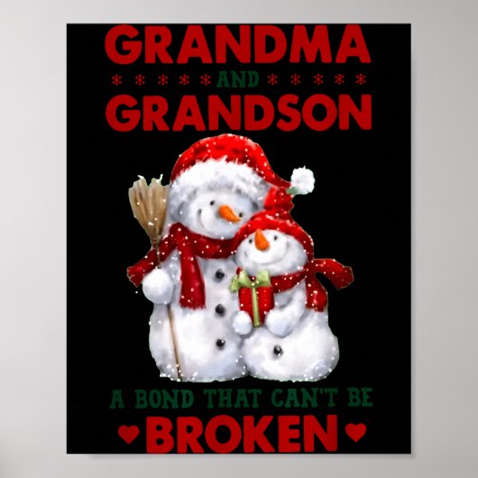 Snowman Grandma And Grandson A Bond That Can't Be  Poster (Vorne)