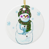 Snowman Granny Zollschmuck Keramik Ornament (Vorne)