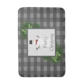 Snowman Gray Buffalo Kariert Bath Mat Badematte (Vorderseite Vertikal)