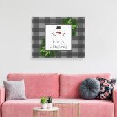 Snowman Gray Buffalo Kariert Canvas Print Leinwanddruck (Insitu (Wohnzimmer))