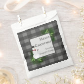 Snowman Gray Buffalo Kariert Favor Bag Geschenktütchen (Ausgeschnitten)