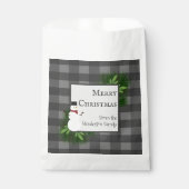 Snowman Gray Buffalo Kariert Favor Bag Geschenktütchen (Vorderseite)
