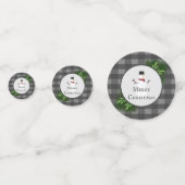 Snowman Gray Buffalo Kariert Table Confetti Konfetti (Vorderseiten)