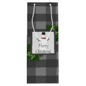 Snowman Gray Buffalo Kariert Wine Geschenktasche Geschenktüte Für Weinflaschen (Rückseite)