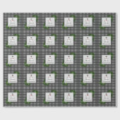 Snowman Gray Buffalo Kariert Wrapping Paper Geschenkpapier (Flach)