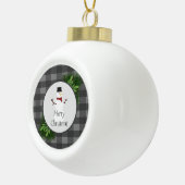 Snowman Gray Buffalo Karierte Gerahmte Ornament (Rechts)