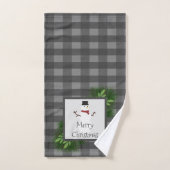 Snowman Gray Buffalo Kariertes Handtuchhandtuch Se Badhandtuch Set (Handtuch)