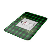 Snowman Green Buffalo Kariert Bath Mat Badematte (Schrägansicht)