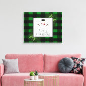 Snowman Green Buffalo Kariert Canvas Print Leinwanddruck (Insitu (Wohnzimmer))