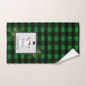 Snowman Green Buffalo Kariert Handtuch Set (Handtuch)