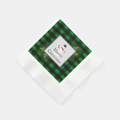 Snowman Green Buffalo Kariert Paper Napkin Serviette (Ecke)