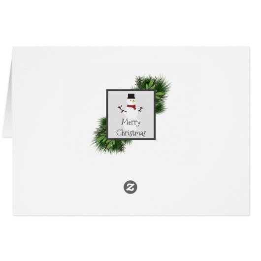 Snowman Green Buffalo Karierte Grußkarte (Rückseite Horizontal)