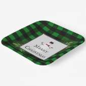 Snowman Green Buffalo Karierte Papierplatte Pappteller (Gewinkelt)