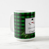 Snowman Green Buffalo Karierte Tasse (Vorderseite Links)