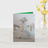 snowman greeting card karte (Gelbe Blume)