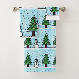 Snowman Greetings Badhandtuch Set