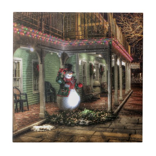 Snowman Greetings Fliese (Vorderseite)