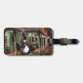 Snowman Greetings Gepäckanhänger (Rückseite horizontal)