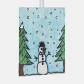 Snowman Greetings Ornament Aus Glas (Vorderseite Rechts)