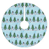 Snowman Greetings Polyester Weihnachtsbaumdecke (Vorderseite)
