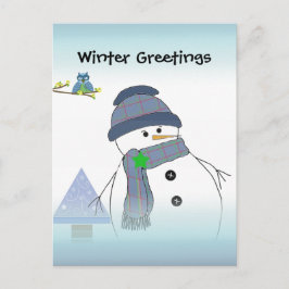 Snowman Greetings Postkarte