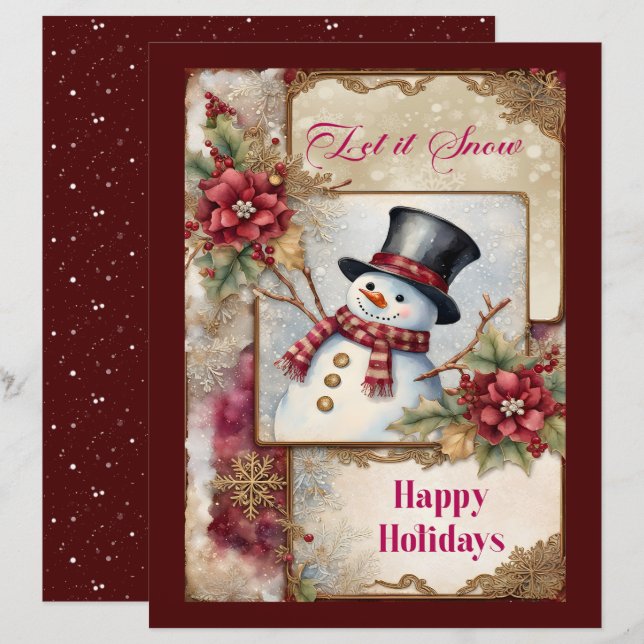 Snowman Greetings Scrapbook Paper (Vorne/Hinten)