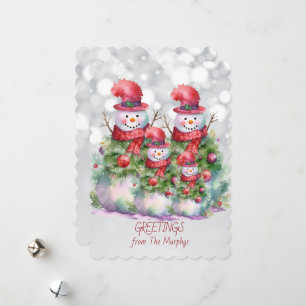 Snowman Greetings von der Namensfamilie Feiertagskarte