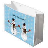 Snowman Große Geschenktüte (Vorderseite Schrägansicht)