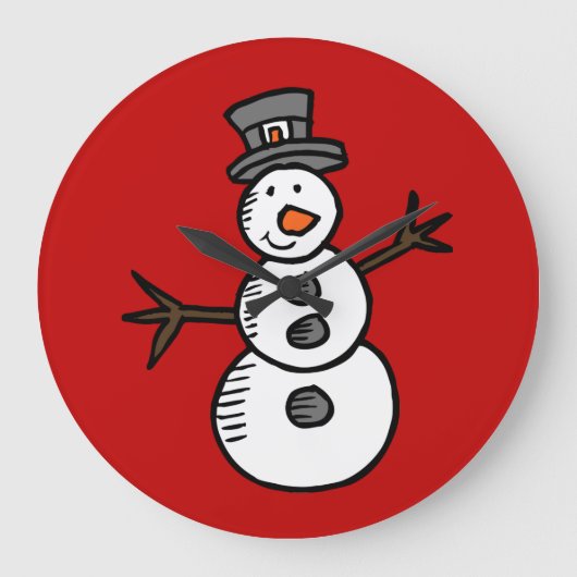 Snowman Große Wanduhr (Vorderseite)
