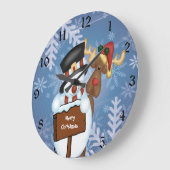 Snowman Große Wanduhr (Winkel)